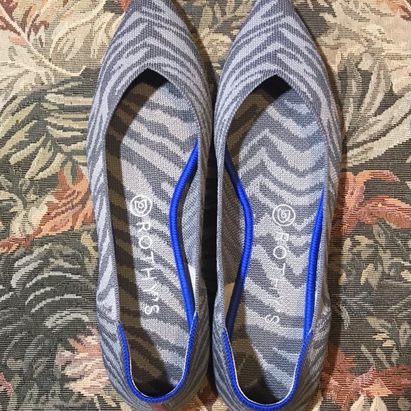 Rothy's Shoes - Rothy’s Retired grey zebra stripe points size 10